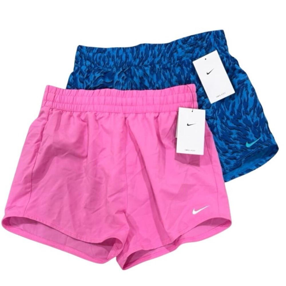 2-Pair Nike Dri-FIT Training Shorts Kids Large Blue & Pink NWT‎